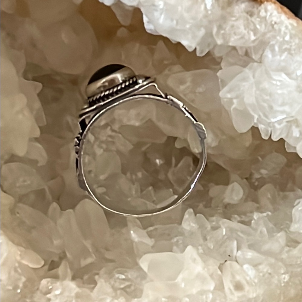 Silver and Red Ring with Central Stone - Picture 9 of 9